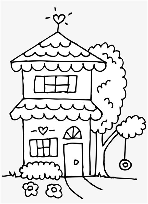 vector   story house outline clipart  favorite cute house