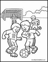 Coloring Pages Soccer Kids Sports Color Player Printable Colouring Sport Summer Team sketch template