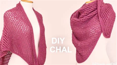 chal triangular tejido  dos agujas paso  paso youtube