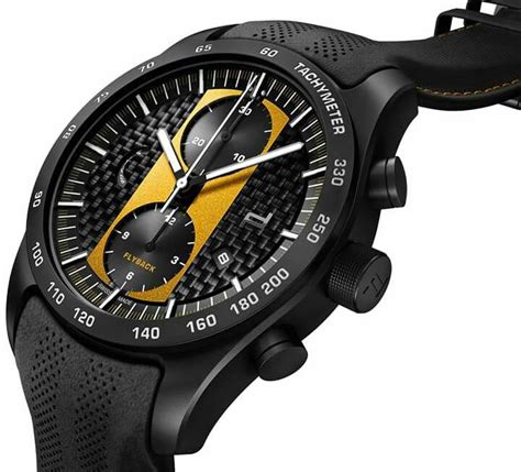 flyblack  porsche design wristwatch men  design chronograph