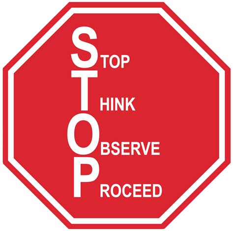 stop sign stop  observe proceed stop durable matte lami