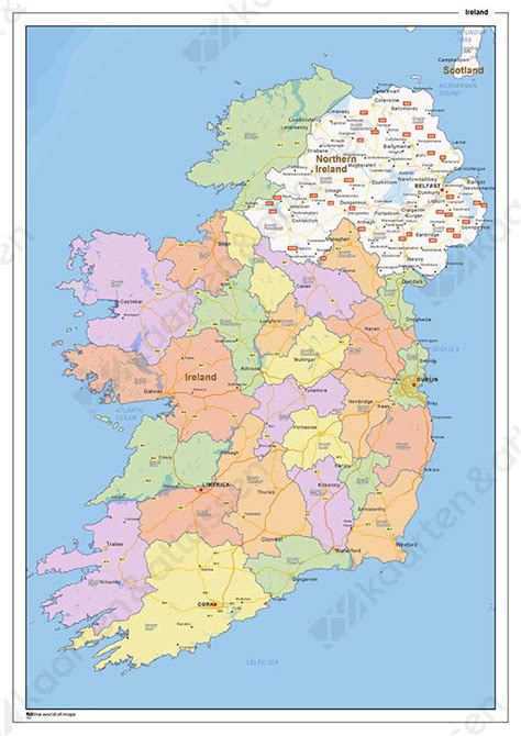 staatkundige landkaart ierland  kaarten en atlassennl