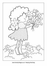 Spring Colouring Pages Coloring Mothers Kids Visit Sheets Children sketch template