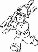 Coloring Firefighter Fireman Pages Jobs Carrying Stair Printable Kids Color Kb Drawing sketch template