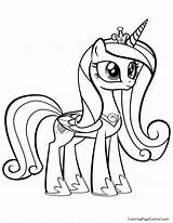 Coloring Pony Alicorn Pages Little Princess Celestia Luna Cadence Mlp Shining Twilight Sparkle Armor Drawing Getdrawings Getcolorings Color Printable Colorings sketch template