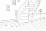 Hallway Staircase Coloring Dody Inferno sketch template