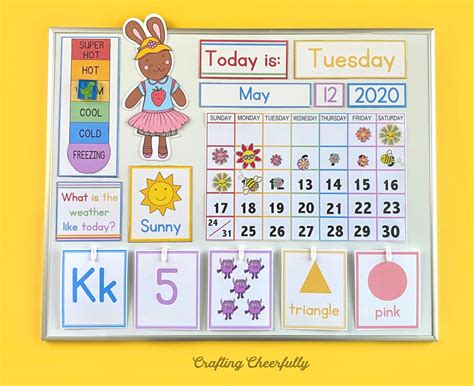 preschool learning calendar cards crafting cheerfully