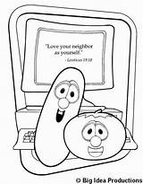 Coloring Neighbor Yourself Verse Veggietales Pickle Toddler sketch template