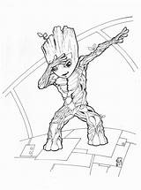 Groot Baby Coloring Pages Running Template sketch template
