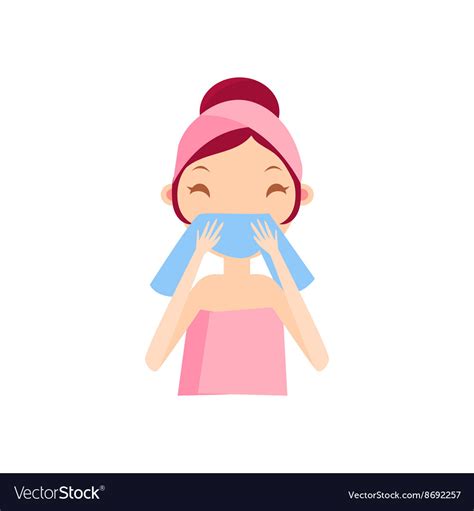 Girl Wiping Her Face Royalty Free Vector Image