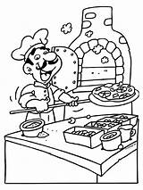 Kleurplaten Oven Pizzabakker Italiaan Kok Knutselen Pizzeria Bakker Keuken Italië Feest Bakken Pizzaria Pannenkoeken sketch template
