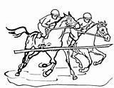 Coloring Horse Race Pages Sports Printable Corrida Color Drawing Colorings sketch template