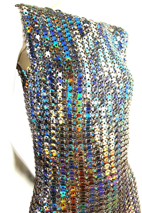 paco rabanne holographic runway disc dress at 1stdibs