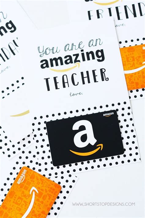 amazon gift card  teacher printable teacher gift card amazon gift