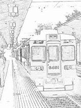 Coloring Kyoto Pages Line Arashiyama Trains Colorsheet Train Designlooter Sheets 49kb 300px sketch template