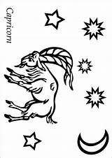 Capricorn Sternzeichen Capricornio Aries Signos Zodiaco Tattoos Signo Antelope Piscis Hellokids sketch template