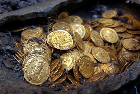 hundreds  rare gold coins discovered beneath italian theater