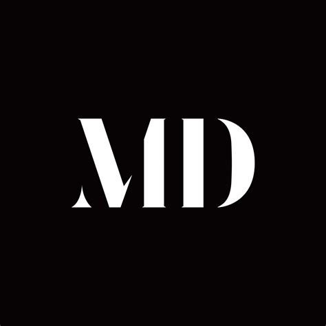 md logo letter initial logo designs template  vector art  vecteezy