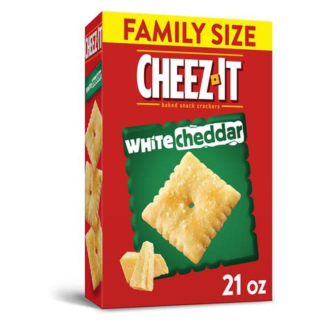 cheez  white cheddar baked snack cheese crackers family size  oz