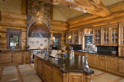 beautiful  images log home kitchens log homes log cabin kitchens