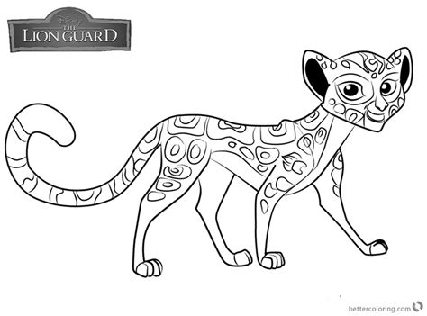 lion guard coloring pages fuli  printable coloring pages