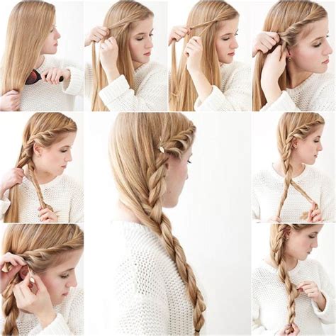 diy simple side braid hairstyle