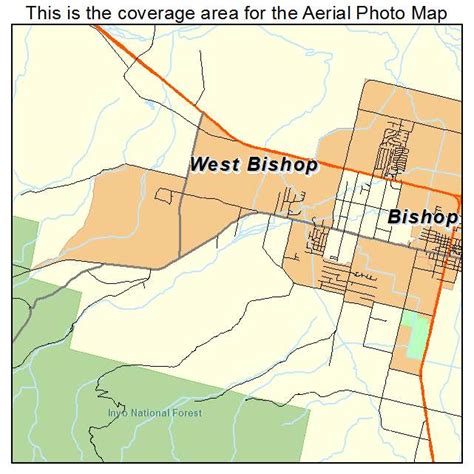 Aerial Photography Map Of West Bishop Ca California