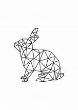 Geometric Drawing Bunny Wall Rabbit Shapes Choose Board Geo Decals Diy sketch template