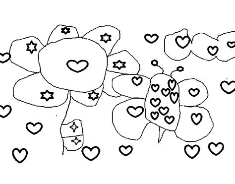 flowers  hearts coloring page coloringcrewcom