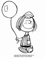 Coloring Pages Snoopy Peppermint Patty Balloon Peanuts Charlie Brown Never sketch template