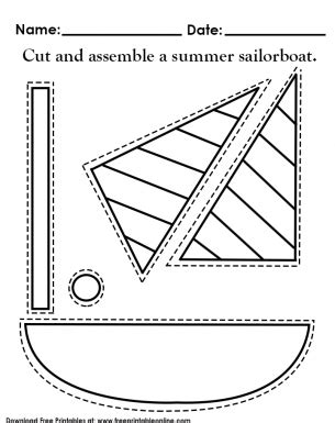 paper crafts kids sailboat assembly activity