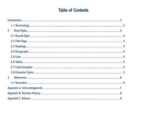 ms word  table  contents  appendix kitchenmusli