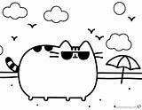 Pusheen Coloring Pages Beach Sun Glass Printable Kids Cute Color Glasses Do Cat Pdf Sheets Print Adults Colouring Choose Board sketch template