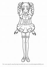 Aikatsu Yurika Pages Coloring Draw Drawing Toudou Step Template Sketch sketch template