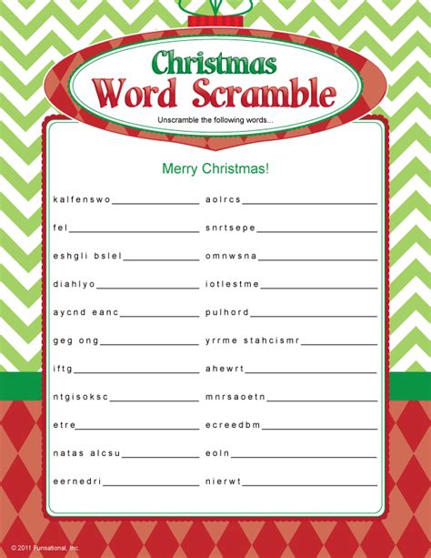 Christmas Word Scramble Christmas Decorating Ideas