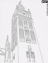 Giralda La Sevilla Coloring Spain Pages Cathedral Seville Almohad Para Colorear Dibujos Mosque Monumentos Colouring Minaret Eid Monument Monuments Del sketch template