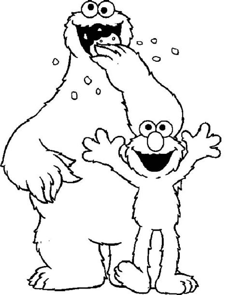 cookie monster  elmo coloring pages coloring sky monster