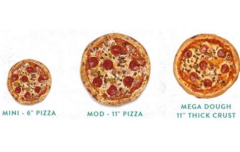 mod pizza sizes knowsize