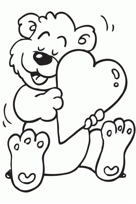 teddy bear  heart coloring pages coloring home