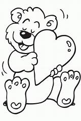 Coloring Heart Pages Valentines Bear Teddy Valentine Holding Cliparts Clipart Colouring Clip Handprint Book Library Color Popular Miracle Timeless Cute sketch template