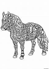 Cheval Adulte Zentangle Cavallo sketch template