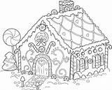Coloring Gingerbread House Pages Print Kids sketch template