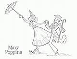 Coloring Poppins Mary Pages Printables Popular Print sketch template