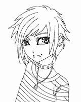 Emo Anime Coloring Pages Girl Getcolorings sketch template