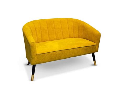 lounge bank okergeel velvet  zit zetel sole   fluwelen sofa bankstel woonkamer