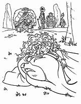 Coloring Pages Merida Crying Princess Mother Over Her Bear Three Cute Little sketch template