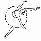 Pages Girl Coloring Ballerina Perform Ballet sketch template