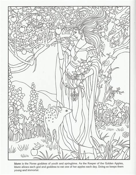 idunn norse goddess  youth springtime coloring pages  grown