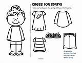 Spring Clothes Cut Paste Dress Preschool Kids Activities Color Winter Theme Worksheets Girl Boy Kindergarten Boys Pre Choose Board Printables sketch template