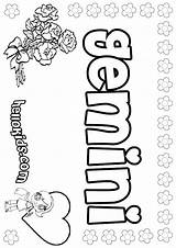 Gemini Coloring Astrology Pages Color Designlooter Online Hellokids 53kb Print sketch template